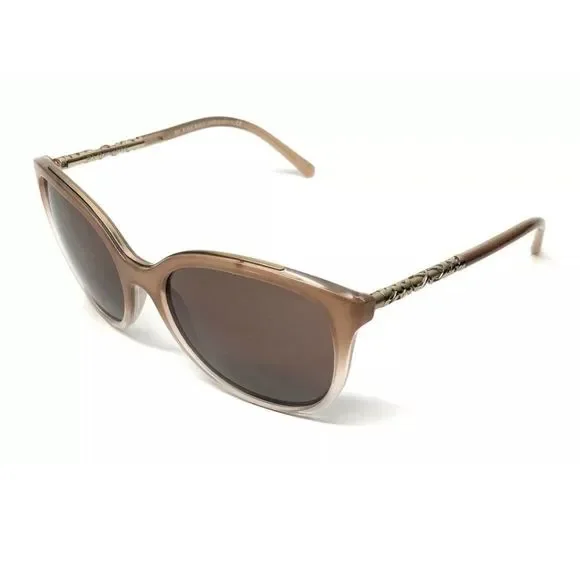 Burberry Women\'s Transparent Brown Sunglasses! Burberry BE4308 Clare M (56 - 16) with Brown lenses and Pink  main image 3